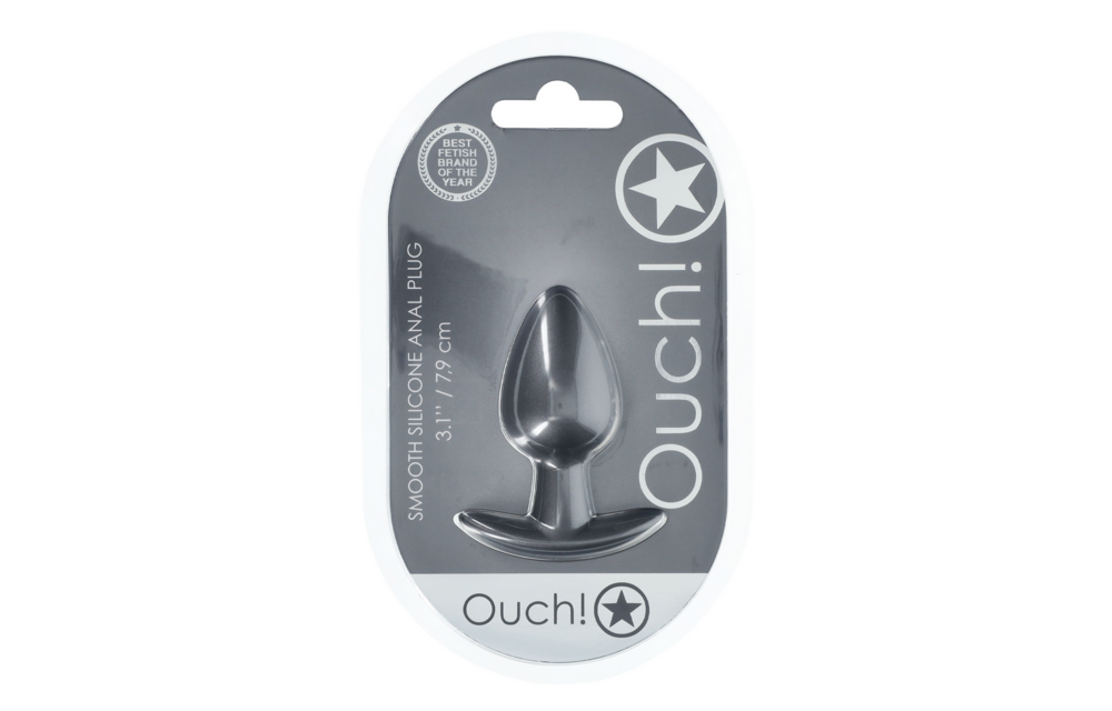 Weicher Silikon-Analplug 3,4 cm Medium Gunmetal – Ouch!