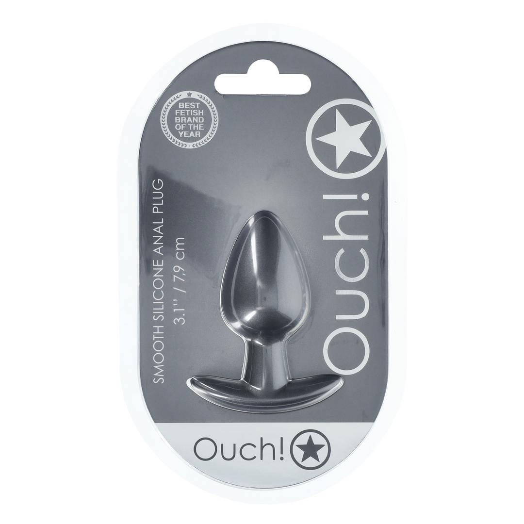 Zachte Siliconen Anale Plug 3,4 cm Medium Gunmetal - Ouch!