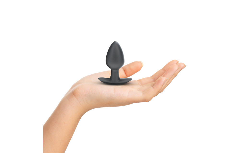 Soft Silicone Anal Plug 3.4 cm Medium Gunmetal - Ouch!