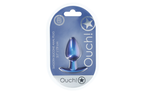 Ouch! Medium Anal Plug 7.9 cm - Silicone Metallic Blue