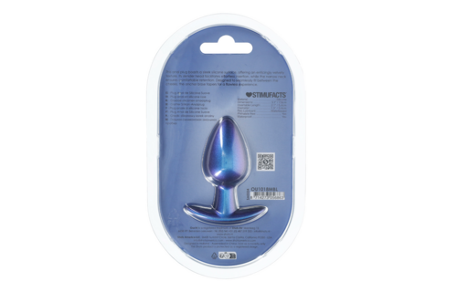 Ouch! Medium Anale Plug 7,9 cm - Siliconen Metallic Blauw