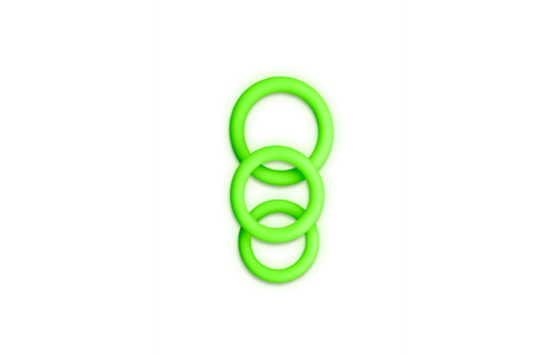 Cockring Set - Glow in the Dark - 3 Pieces