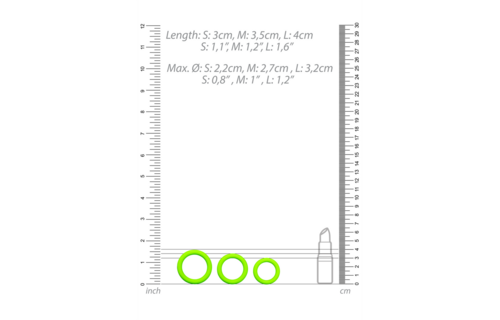 Cockring Set Glow in the Dark - 3 Stuks | Ouch! Siliconen