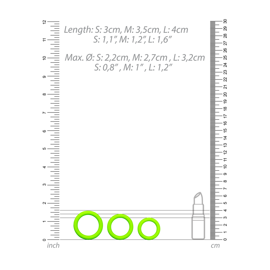 Cockring Set - Leuchtet im Dunkeln - 3 Teile