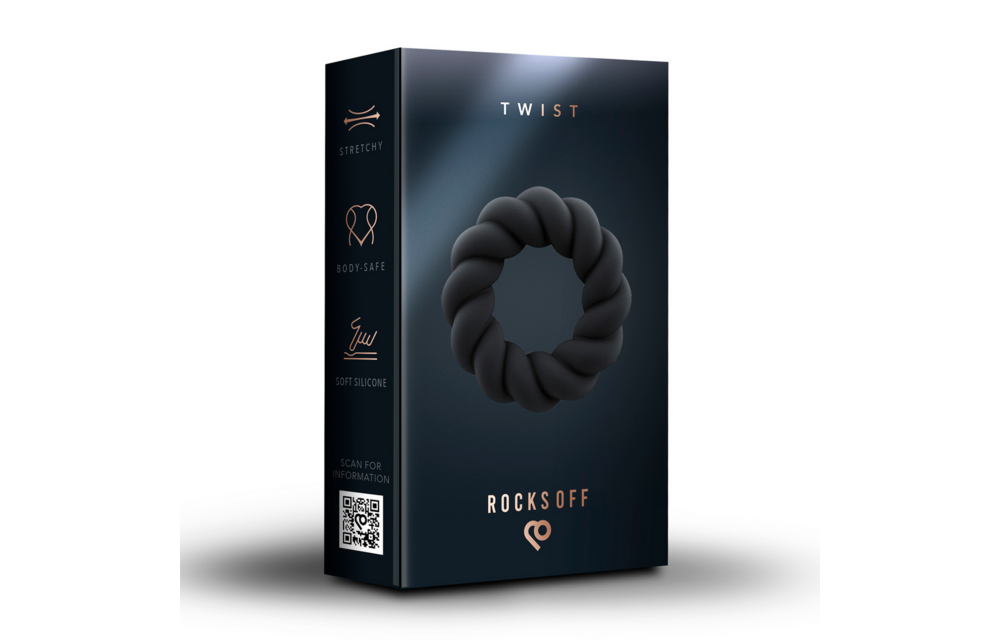 Twist Black Non-Vibrating Cock Ring | Super Soft & Comfortable