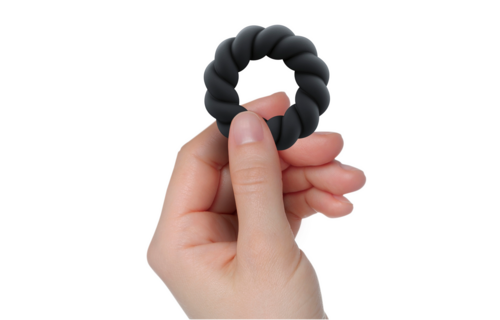 Twist Schwarzer Nicht-Vibrierender Cockring | Superweich & Bequem