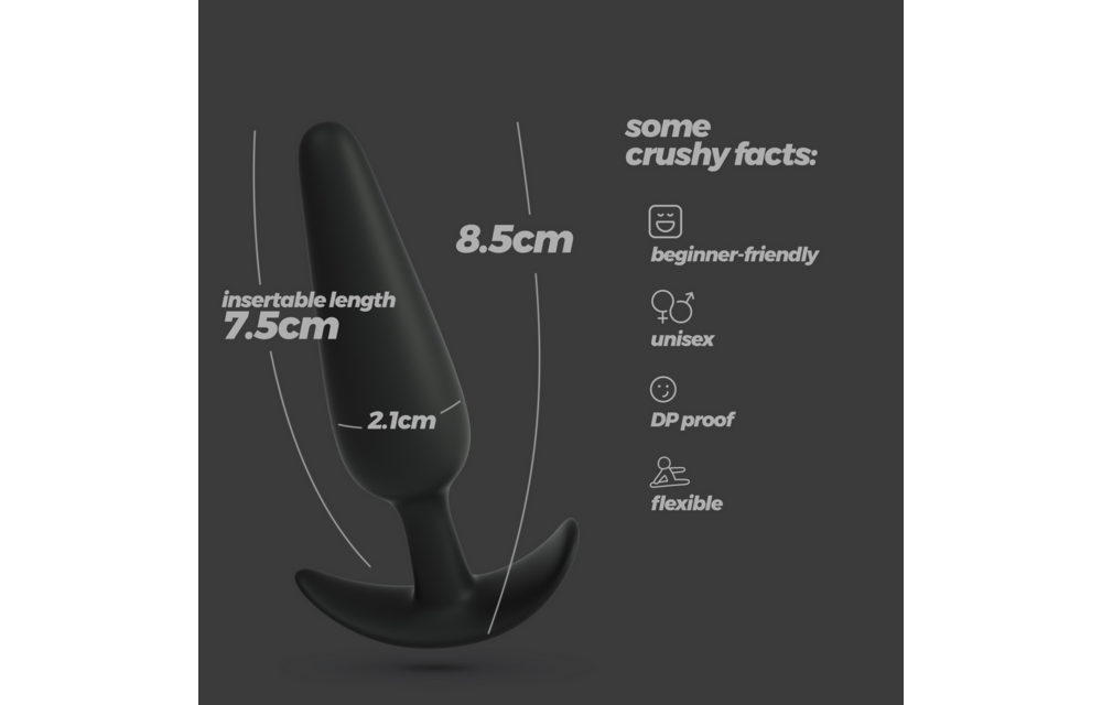 Tic - Silicone Anal Plug - Small - Black