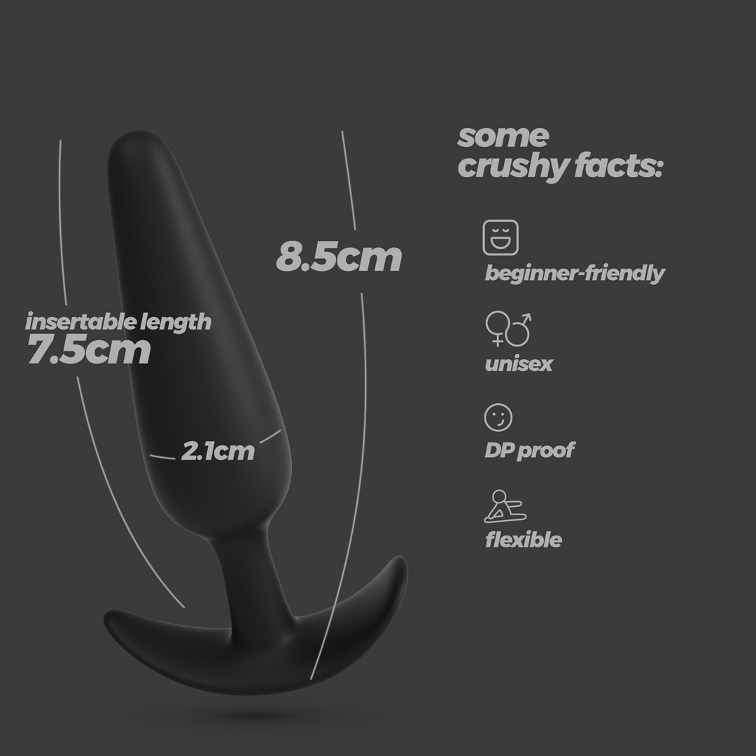 Tic Silicone Anal Plug 7 cm – Small, Black & Beginner-Friendly