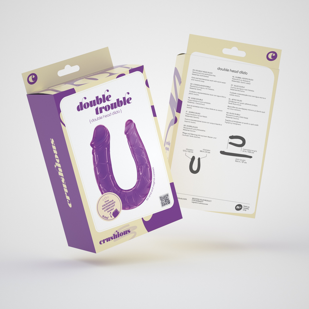 Double Trouble Double Dildo 27 cm Purple - Ultimate Pleasure