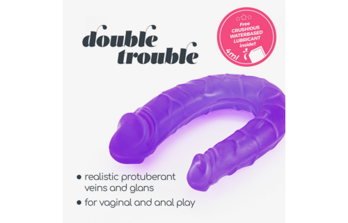 Double Trouble Dubbele Dildo 27 cm Paars - Ultiem Genot