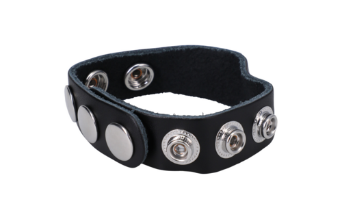 Leather 5 Snap Cockring – Robuster Leder-Cockring in Schwarz