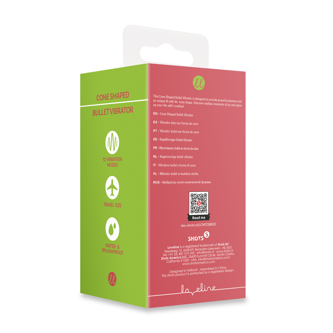 Kegelvormige Bullet Vibrator Rood – Krachtig & Compact