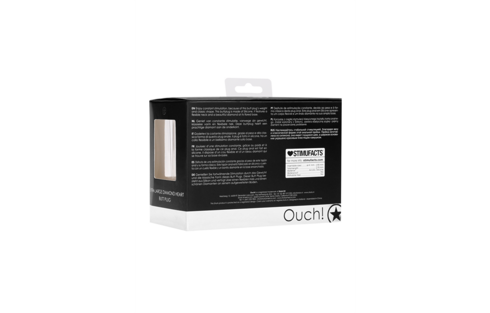 Diamant-Herz-Buttplug 9,5 cm – Extra groß & bequem