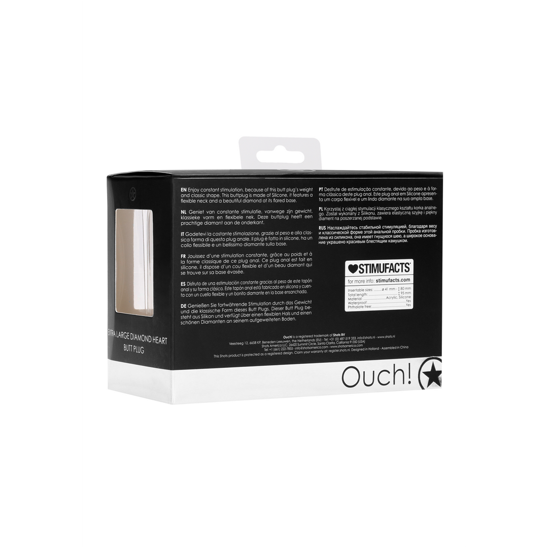 Diamant-Herz-Buttplug 9,5 cm – Extra groß & bequem