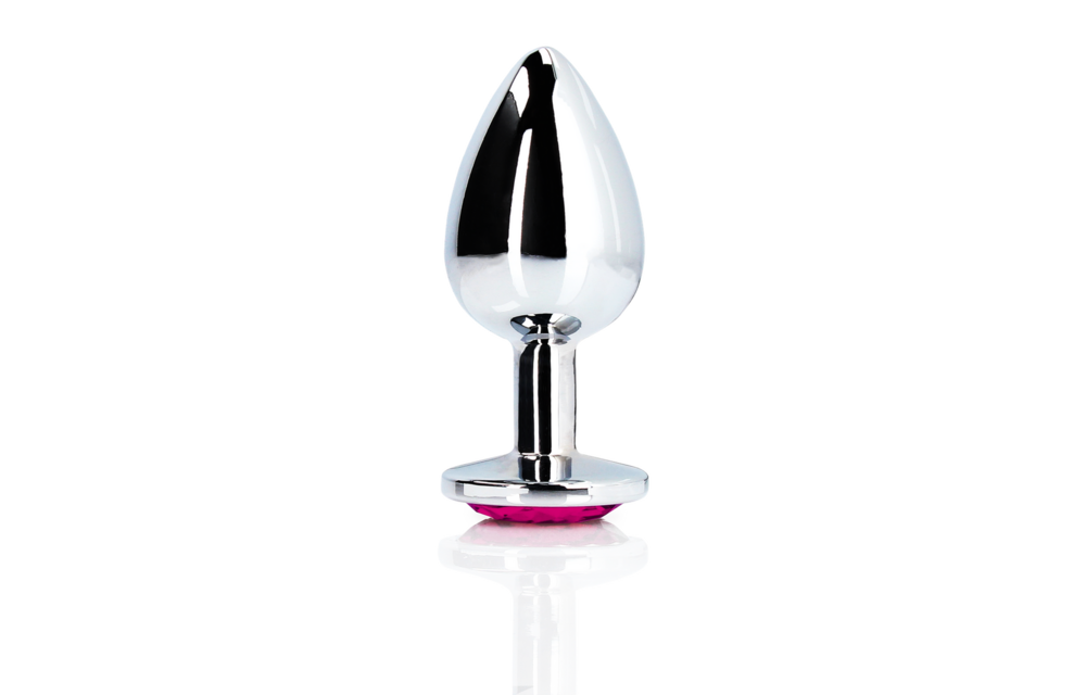 Hartje Gem Buttplug 9,3 cm - Luxe Zilver/Rubellite Roze