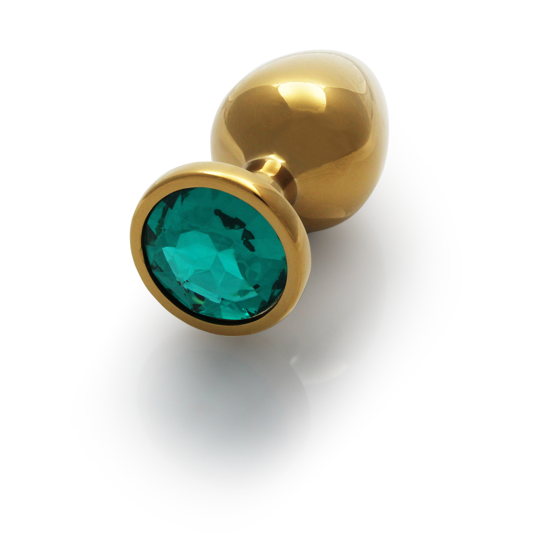 Ronde Gem Buttplug 9,3 cm – Luxe Goud & Emerald Groen