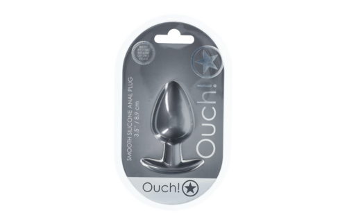 Zachte Siliconen Anale Plug 4 cm - Ouch! Large Gunmetal