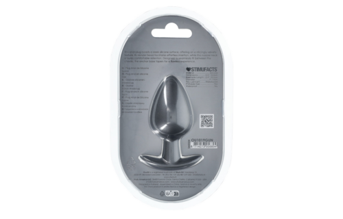 Soft Silicone Anal Plug 4 cm - Ouch! Large Gunmetal