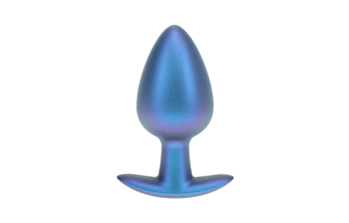 Weicher Silikon-Analplug groß 8,9 cm – Metallic-Blau