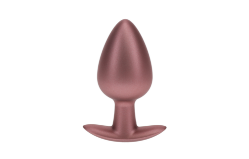 Glatter Silikon Analplug - Groß - 3,5 / 8,9 cm - Roségold