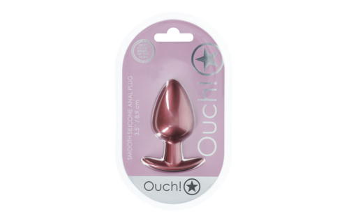 Smooth Silicone Anal Plug - Large - 3.5 / 8,9 cm - Rose Gold