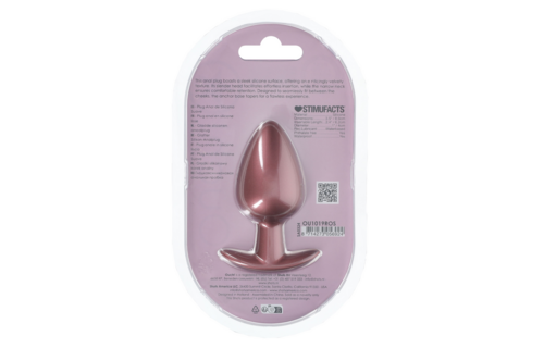 Smooth Silicone Anal Plug - Large - 3.5 / 8,9 cm - Rose Gold