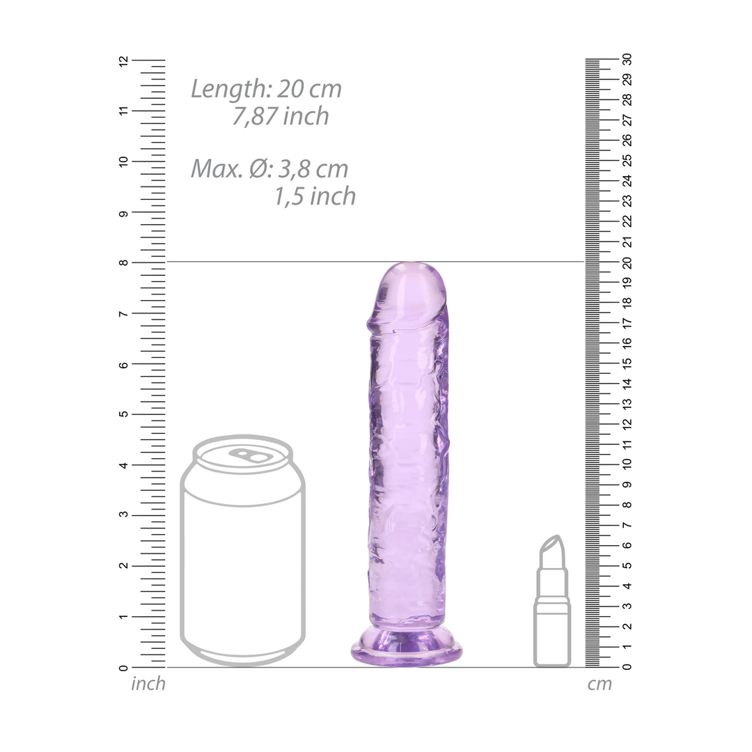 Gerader realistischer Dildo 5,5 cm Saugnapf | Kristallklar