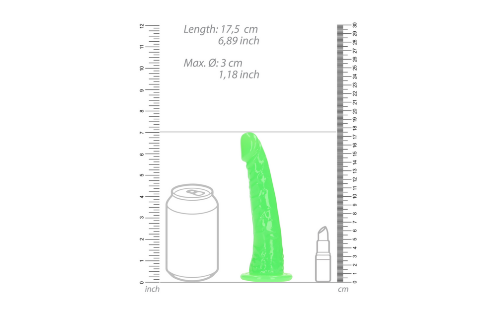 Slanke Realistische Dildo 15,5 x 4,7 cm Zuignap Glow Dark