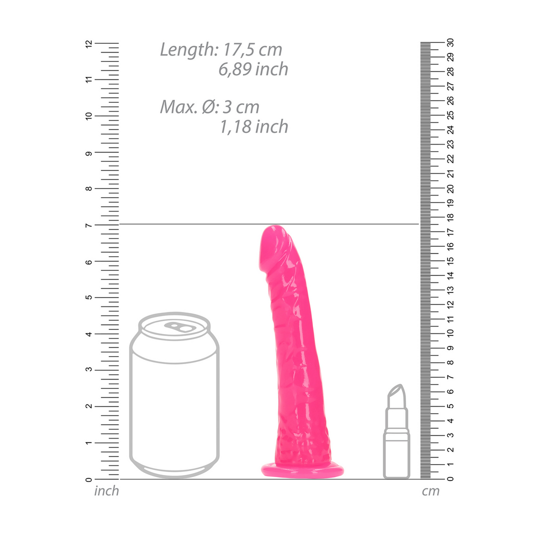 Slim Realistic Dildo met Zuignap - Glow in the Dark - 6'' / 15,5 cm