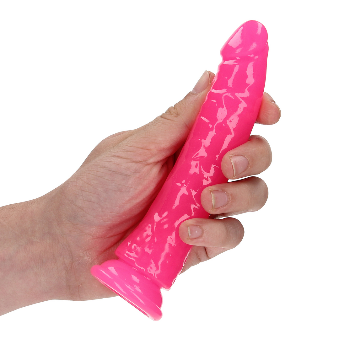 Schlanker realistischer Dildo 15,5 x 4,7 cm Saugnapf Glow Dark