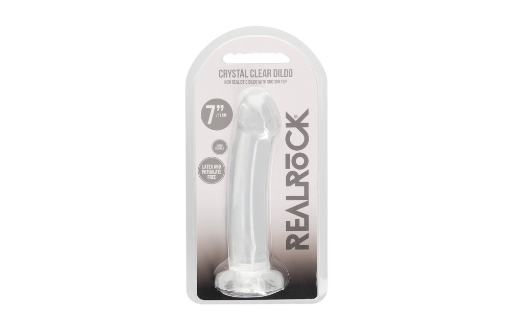 Nicht-realistischer Dildo mit Saugnapf, transparent – 17 cm | RealRock