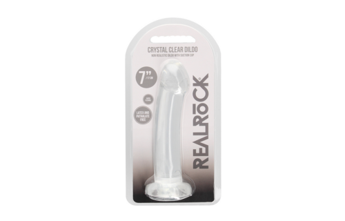 Nicht-realistischer Dildo mit Saugnapf, transparent – 17 cm | RealRock