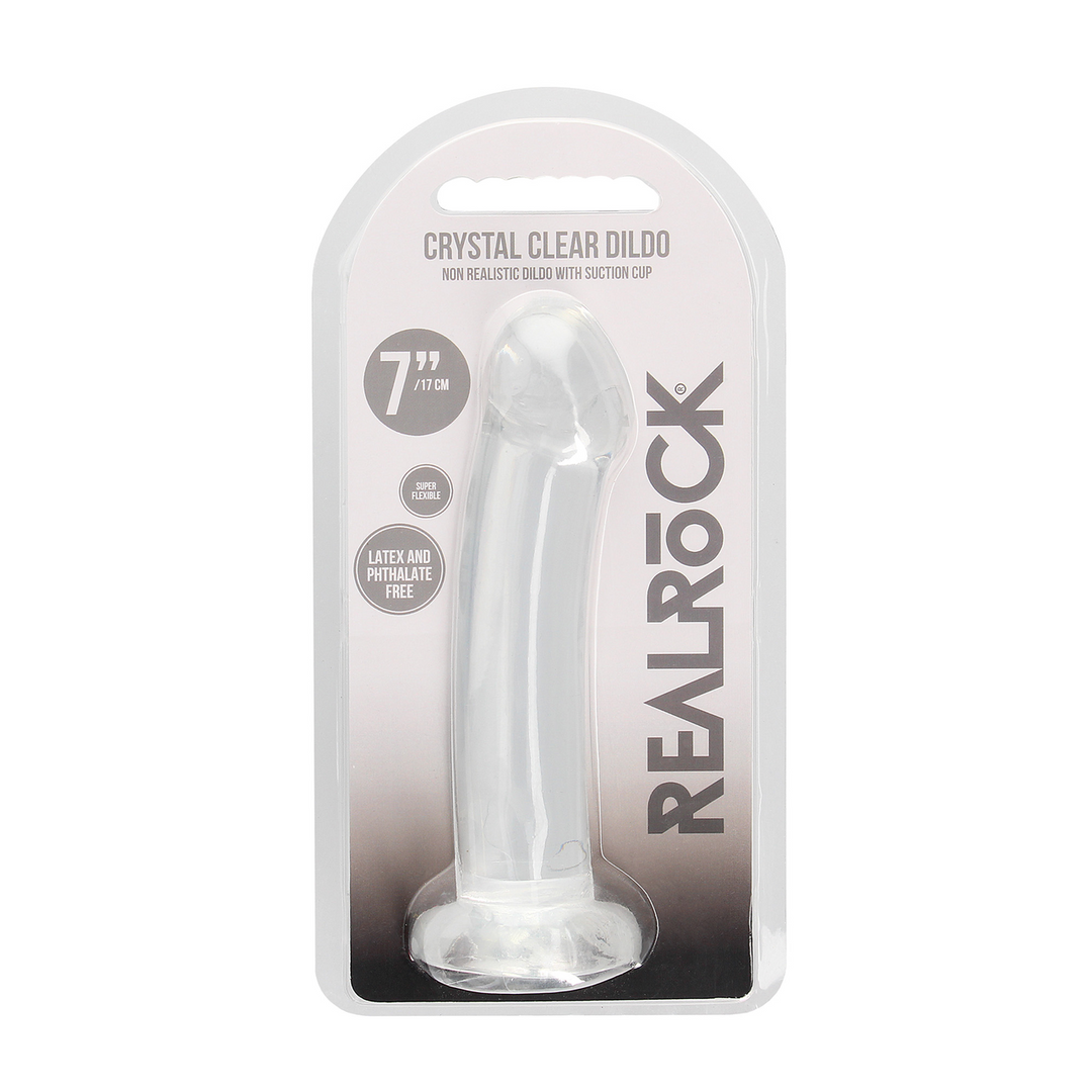 Niet-Realistische Dildo Zuignap Transparant - 17 cm | RealRock