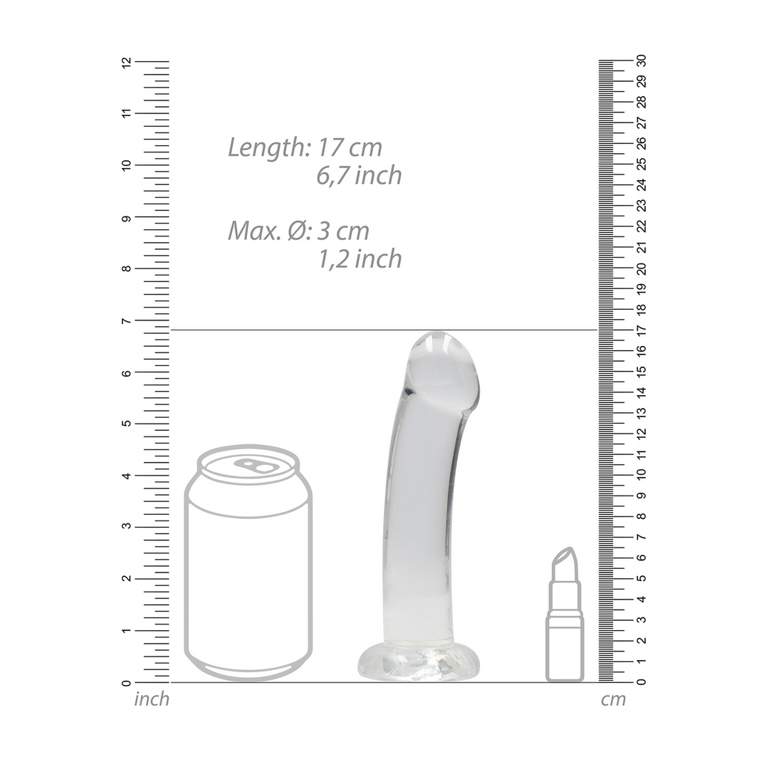 Nicht-realistischer Dildo mit Saugnapf, transparent – 17 cm | RealRock