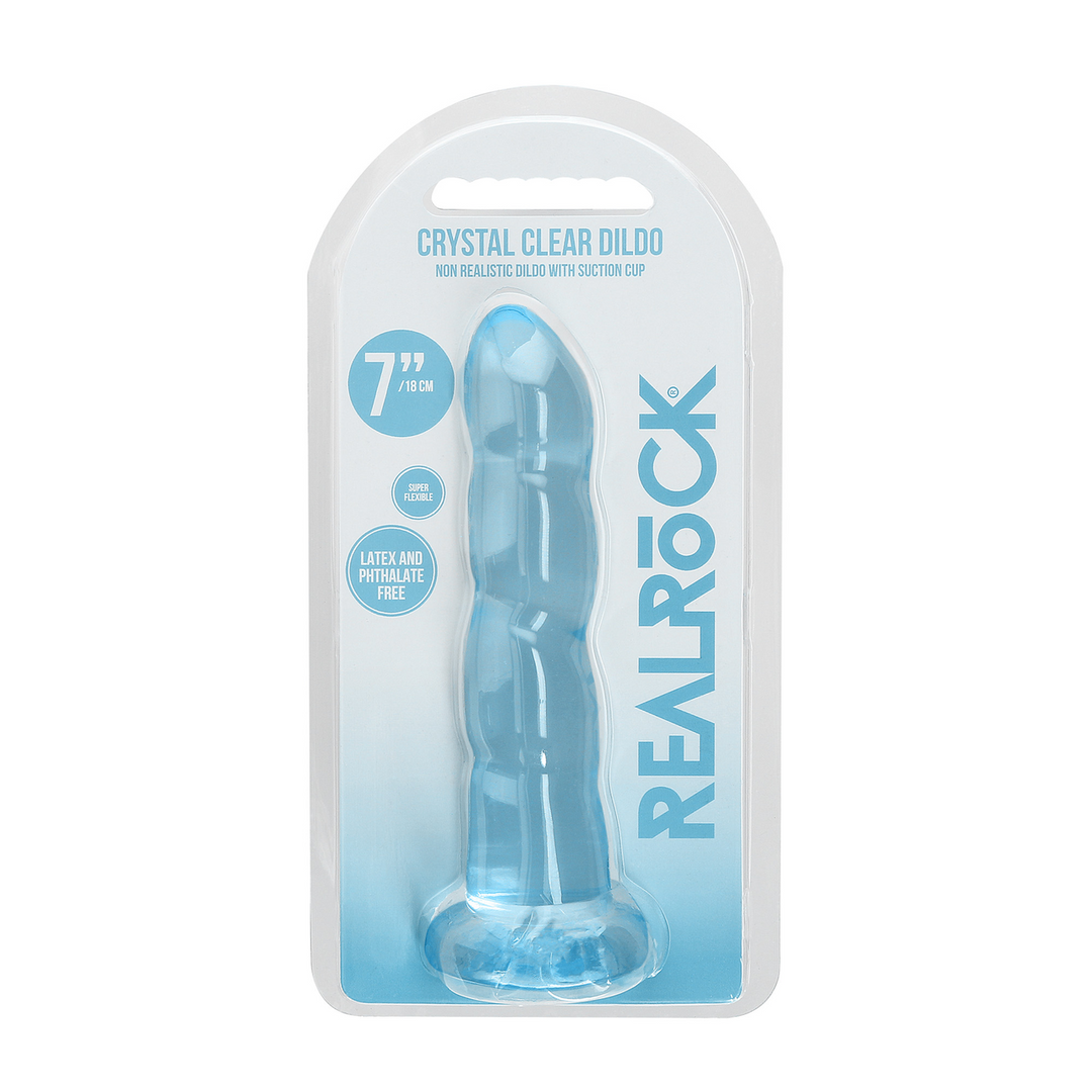 Niet-Realistische Dildo Zuignap 18 cm | RealRock Blauw