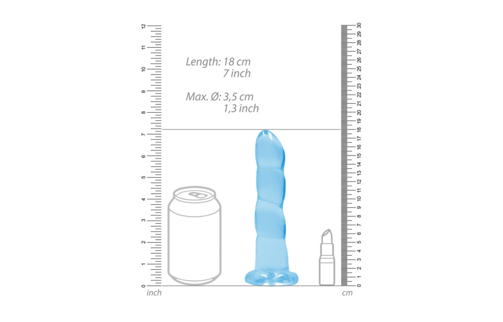 Non-Realistic Dildo Suction Cup 18 cm | RealRock Blue