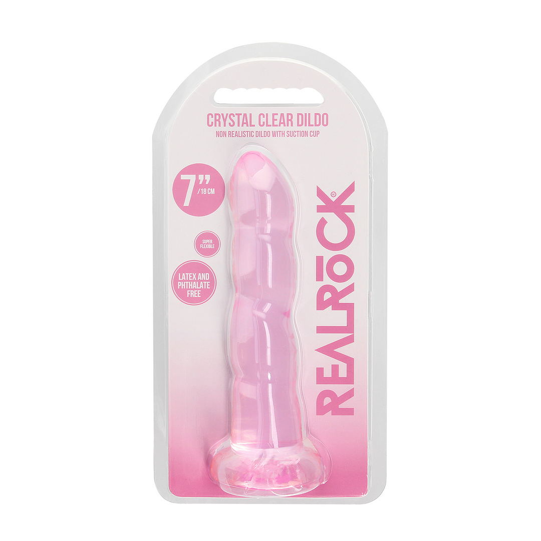 Niet-Realistische Zuignap Dildo 18 cm | RealRock Crystal Clear