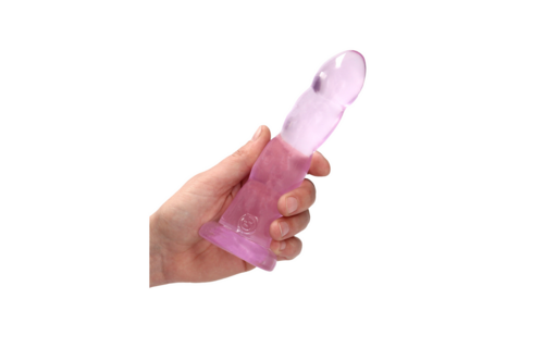 Nicht-realistischer Saugnapf-Dildo 18 cm | RealRock Crystal Clear