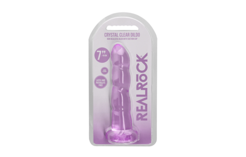 Non-Realistic Dildo 18 cm With Suction Cup - Crystal Clear