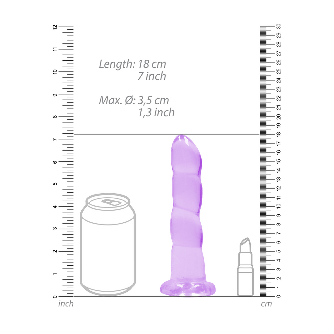 Nicht-realistischer Dildo 18 cm mit Saugnapf – Crystal Clear