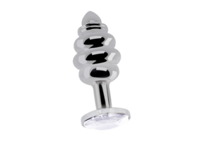 Geriffelter Diamantplug 7,3 cm Silber – Stilvoll & Luxuriös