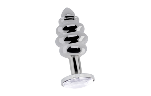 Geriffelter Diamantplug 7,3 cm Silber – Stilvoll & Luxuriös