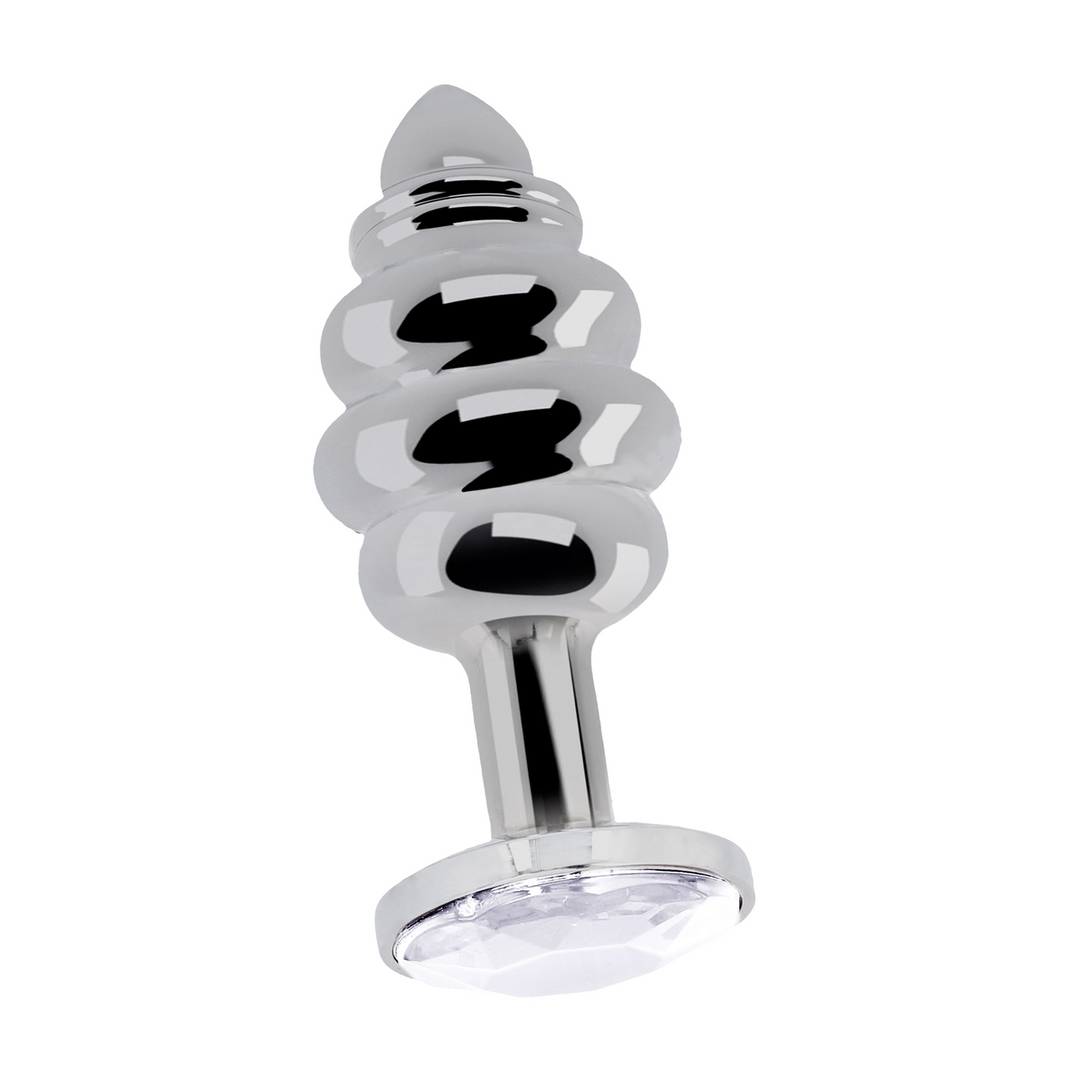 Geribbelde Diamantplug 7,3 cm Zilver - Stijlvol & Luxe