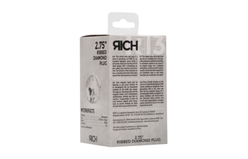 Geribbelde Diamantplug 7,3 cm Zilver - Stijlvol & Luxe