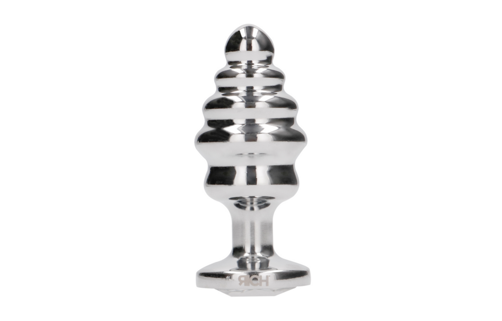 Geribbelde Diamantplug 7,3 cm Zilver - Stijlvol & Luxe