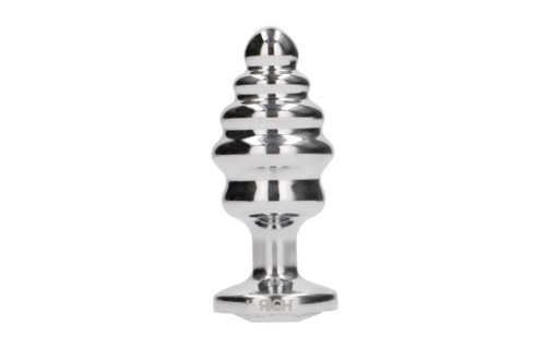 Geribbelde Diamantplug 7,3 cm Zilver - Stijlvol & Luxe