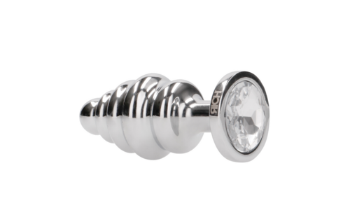 Geribbelde Diamantplug 7,3 cm Zilver - Stijlvol & Luxe