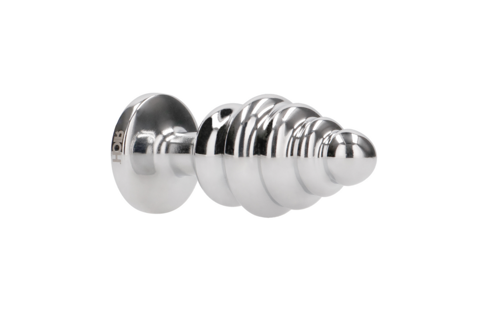 Ribbed Diamond Plug 7.3 cm Silver - Stylish & Luxurious