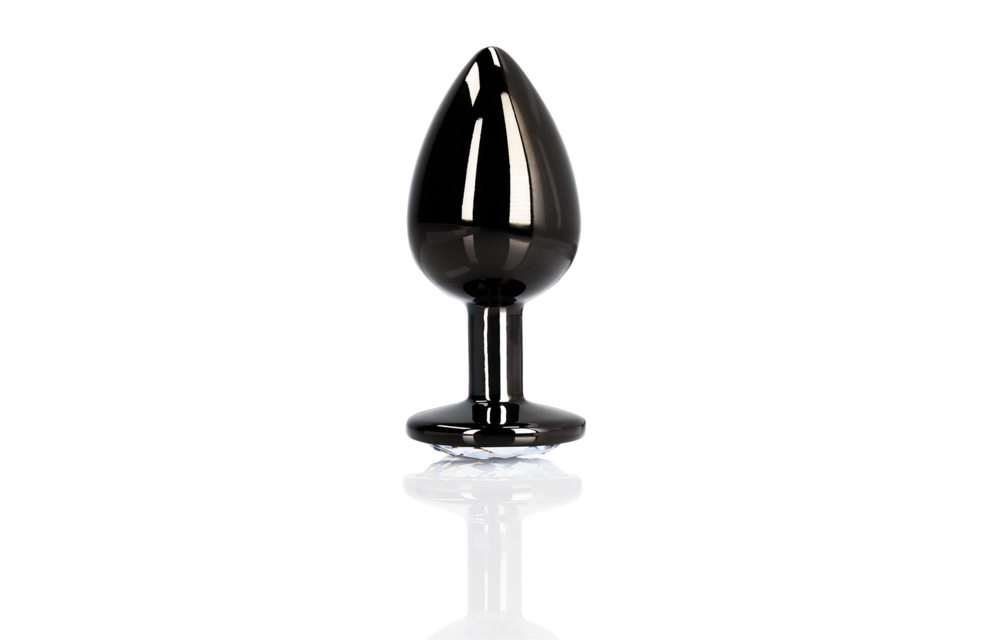 Ronde Edelsteen Butt Plug 9,3 cm - Stijlvol & Sensueel Gunmetal