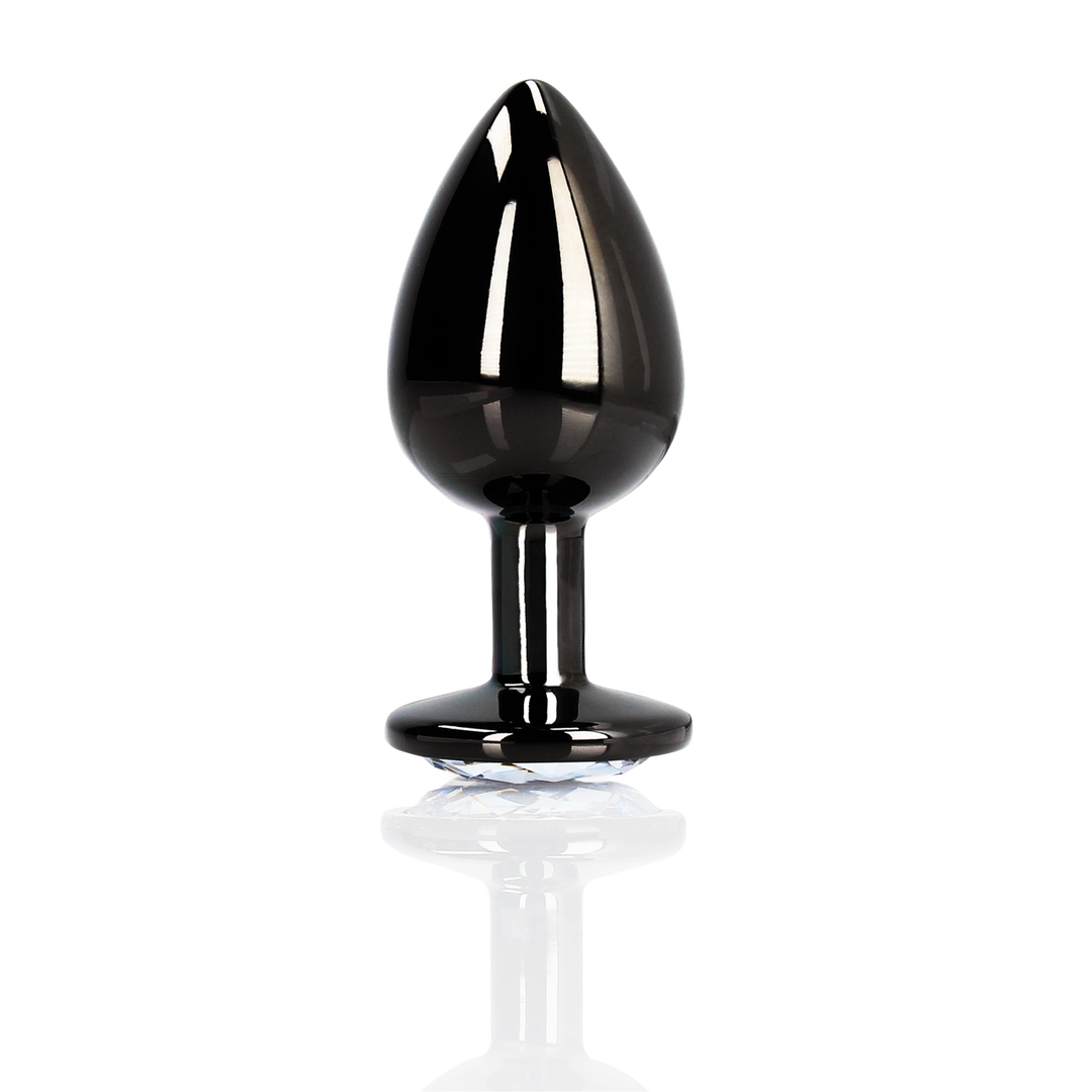 Ronde Edelsteen Butt Plug 9,3 cm - Stijlvol & Sensueel Gunmetal